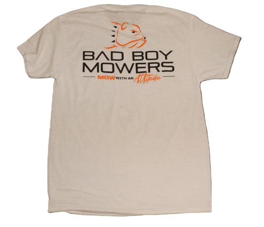 WHITE STANDARD LOGO BAD BOY MOWERS BULLDOG TEE.