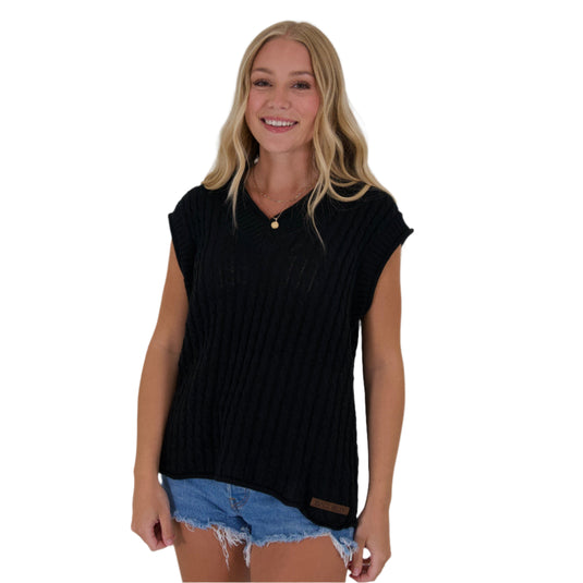 BLACK SWEATER VEST