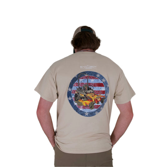 SANDY POCKET TEE WITH PATRIOTIC MOWER GRAPHIC TEE