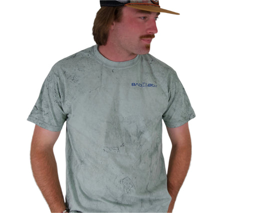 ACID WASH AMERICAN STEEL CONSTRUCTION GRAPHIC TEE - FERN