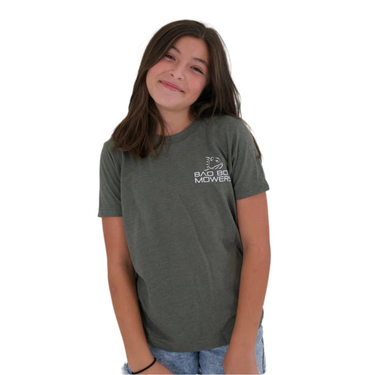 YOUTH HEATHER MILITARY GREEN VERTICAL FLAG TEE