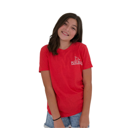 YOUTH HEATHER RED VERTICAL FLAG TEE