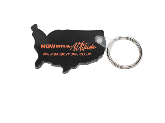 USA Bad Boy Mowers Mow With An Attitude Keychain