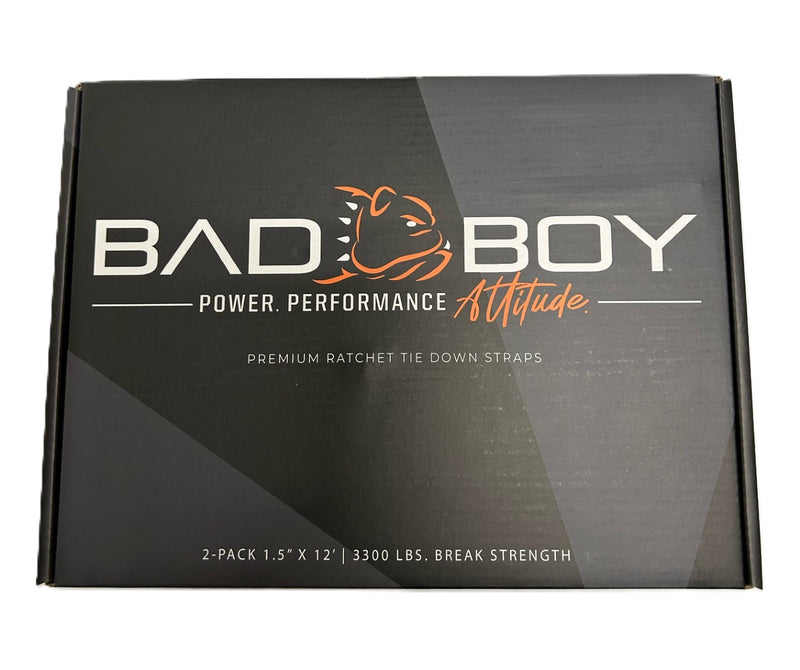 Load image into Gallery viewer, 12&#39; X 1.5&quot; BAD BOY LOGO RATCHET STRAPS
