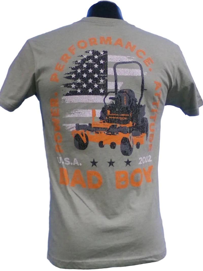 Load image into Gallery viewer, BB AMERICAN MOWER LIGHT OLIVE TEE
