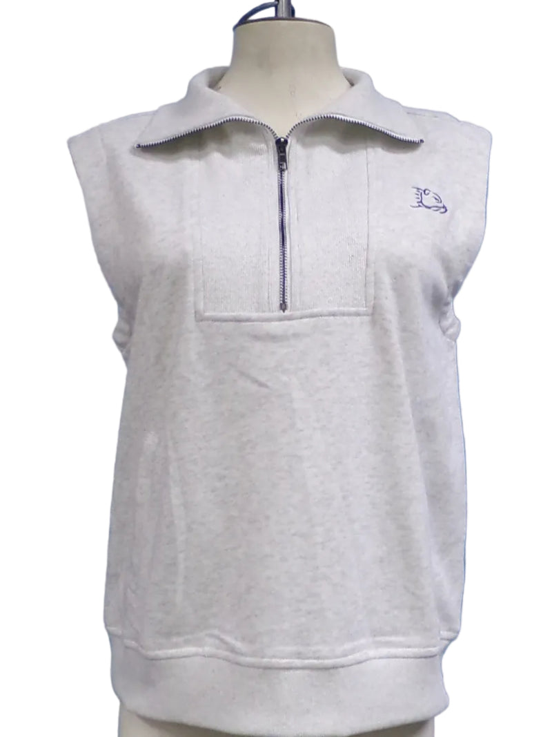 Load image into Gallery viewer, BB DOG LOGO GREY HALF ZIP PULLOVER
