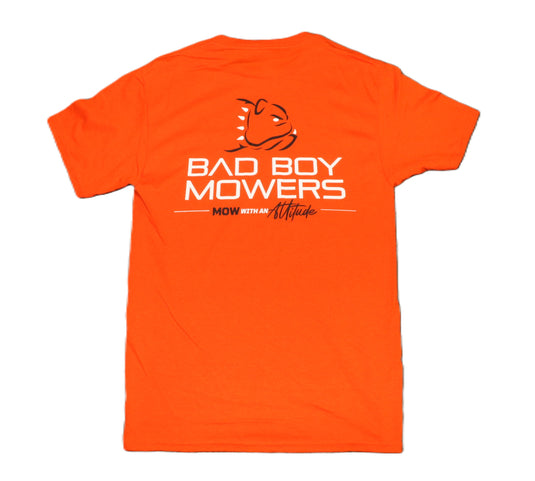 ORANGE STANDARD LOGO BAD BOY MOWERS BULLDOG TEE.