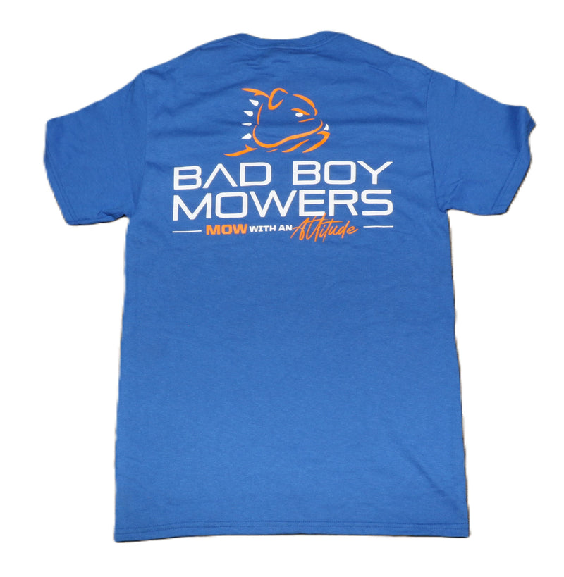 Load image into Gallery viewer, ROYAL BLUE STANDARD LOGO BAD BOY MOWERS BULLDOG TEE.
