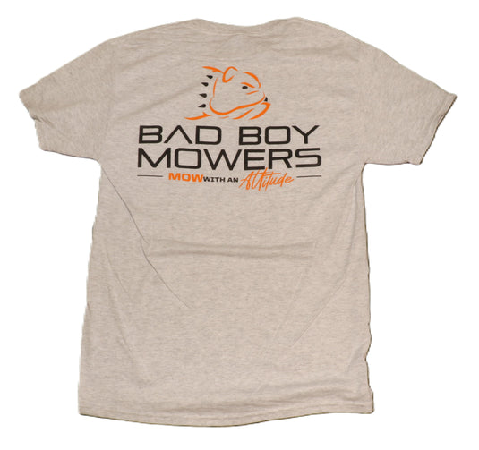 GRAY STANDARD LOGO BAD BOY MOWERS BULLDOG TEE.