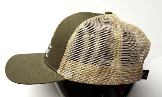 NEW - TRUCKER STYLE BAD BOY OLIVE / TAN STANDARD HAT
