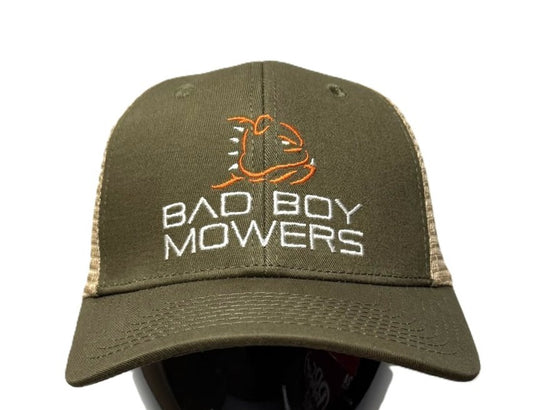 NEW - TRUCKER STYLE BAD BOY OLIVE / TAN STANDARD HAT