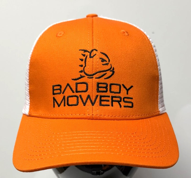Load image into Gallery viewer, NEW - TRUCKER STYLE BAD BOY ORANGE / WHITE STANDARD HAT
