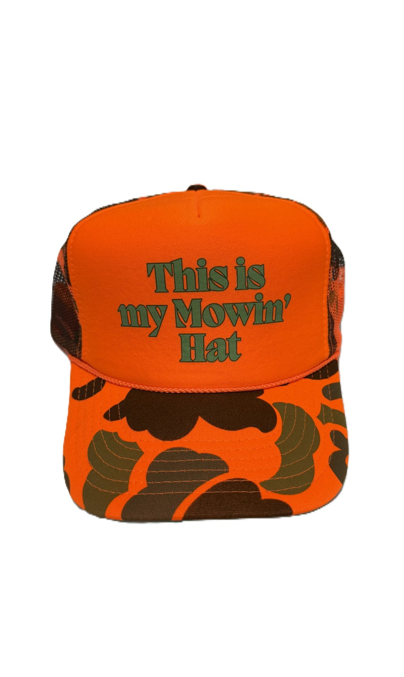 Load image into Gallery viewer, ORANGE CAMO W/ROPE MY MOWIN HAT
