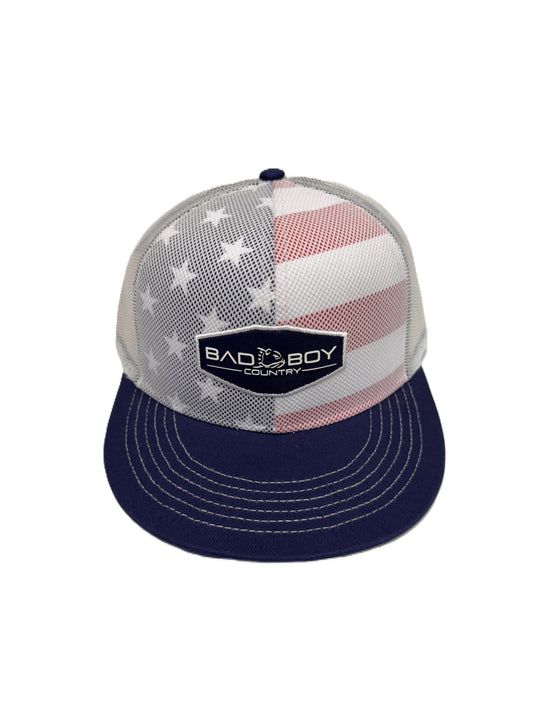 BAD BOY COUNTRY AMERICAN FLAG MESH HAT