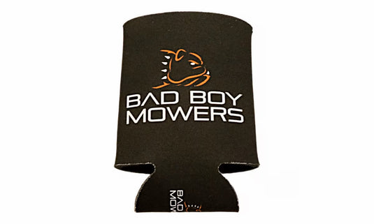 BLACK BAD BOY MOWERS LOGO CAN KOOZIE