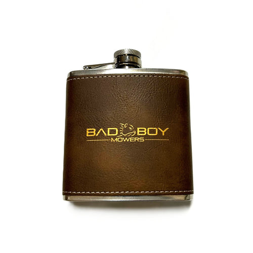 BAD BOY MOWERS LEATHER WRAPPED FLASK