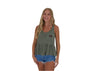BABY DOLL HENLEY TANK - OLIVE