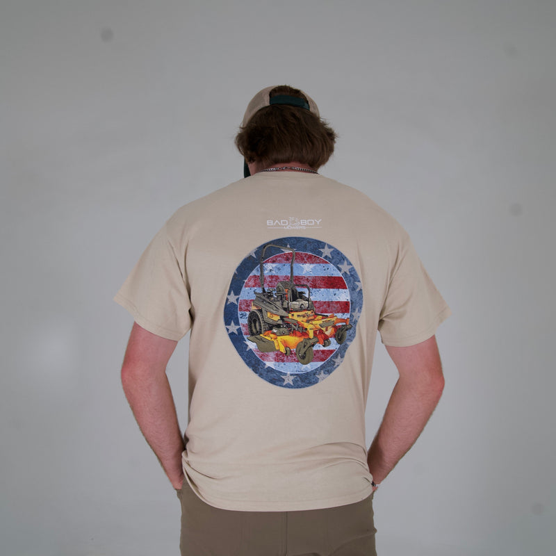 Load image into Gallery viewer, SANDY POCKET TEE WITH PATRIOTIC MOWER GRAPHIC TEE
