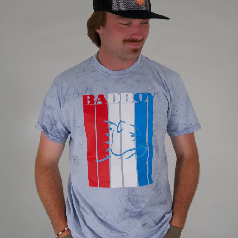 Load image into Gallery viewer, RED WHITE &amp; BLUE BULLDOG TEE
