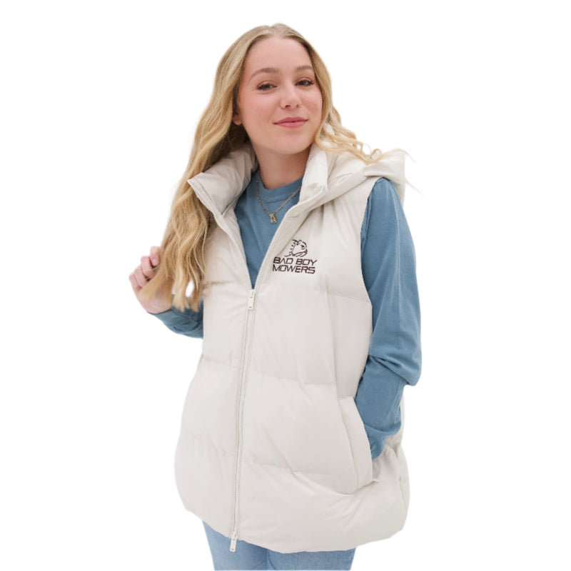 Load image into Gallery viewer, IVORY HOODED PUFF VEST
