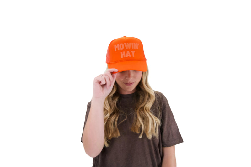 Load image into Gallery viewer, MOWIN' HAT ORANGE HAT

