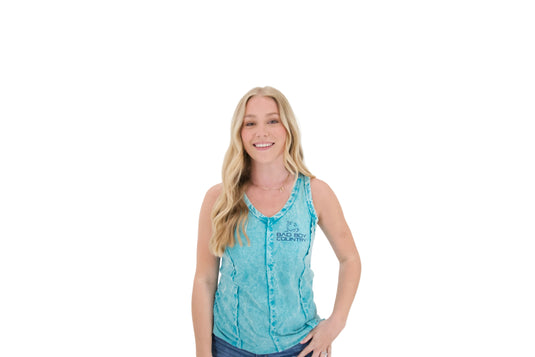 BAD BOY COUNTRY TEAL TANK TOP