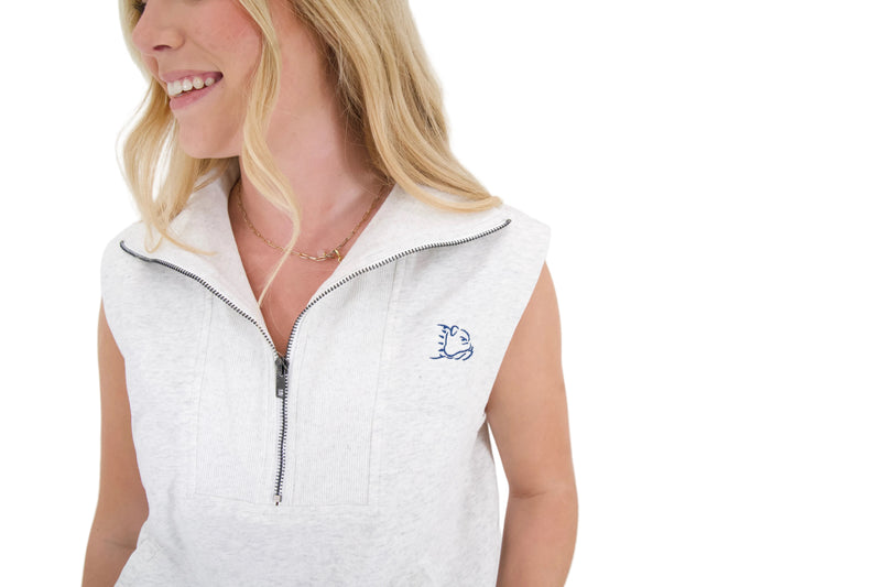 Load image into Gallery viewer, BB DOG LOGO GREY HALF ZIP PULLOVER
