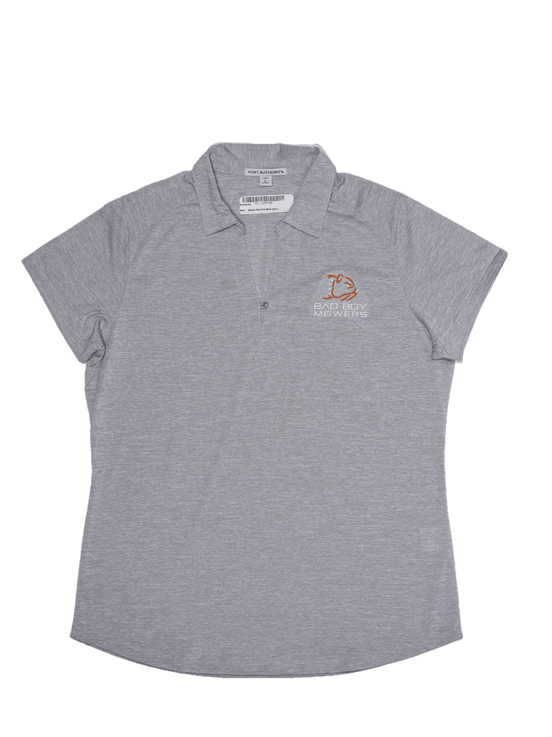 Load image into Gallery viewer, Ladies Heather Grey Polo Sewn Logo - Bad Boy Mowers
