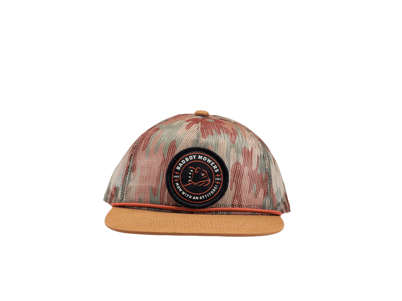 Load image into Gallery viewer, BAD BOY CUSTOM CAMO MESH HAT WITH ROUND PATCH LOGO - Bad Boy Mowers
