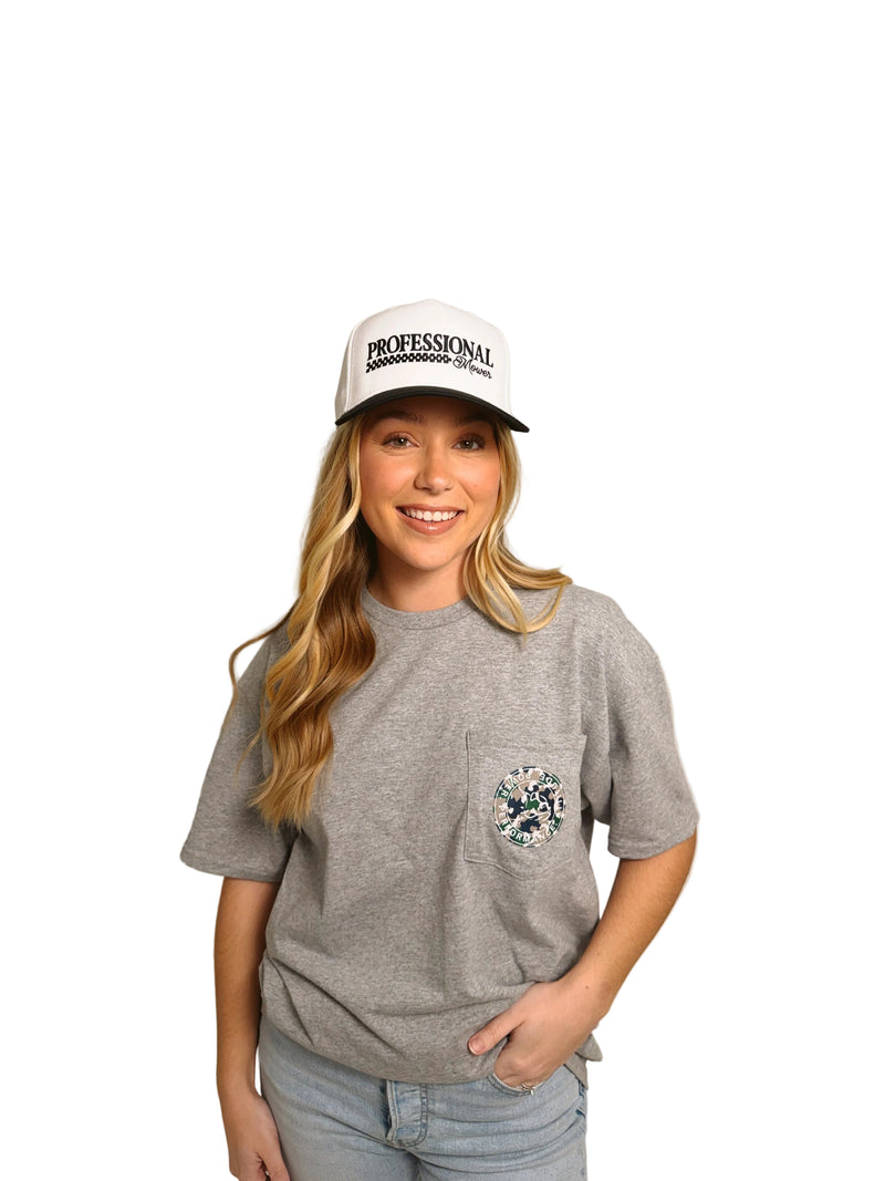 Load image into Gallery viewer, BB CAMO LOGO GREY POCKET TEE
