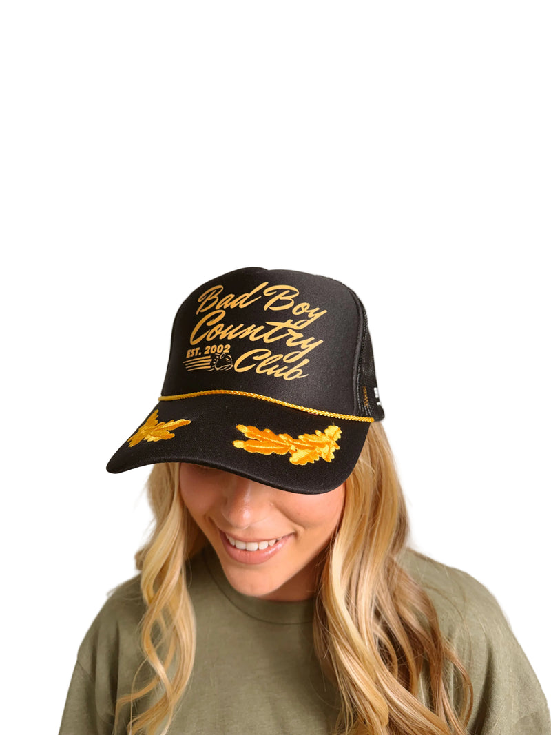 Load image into Gallery viewer, BAD BOY COUNTRY CLUB HAT BLACK/GOLD
