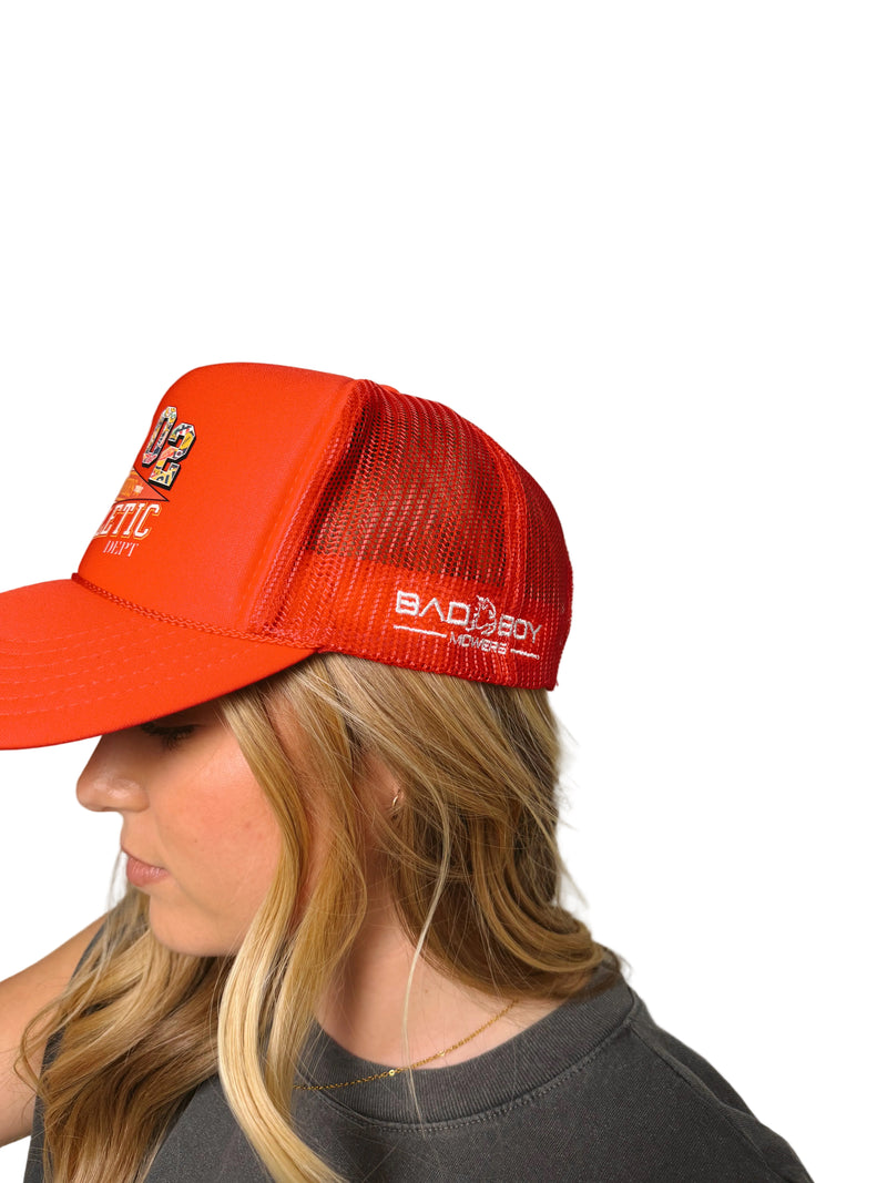 Load image into Gallery viewer, BAD BOY MOWERS ATHLETIC DEPT RED HAT
