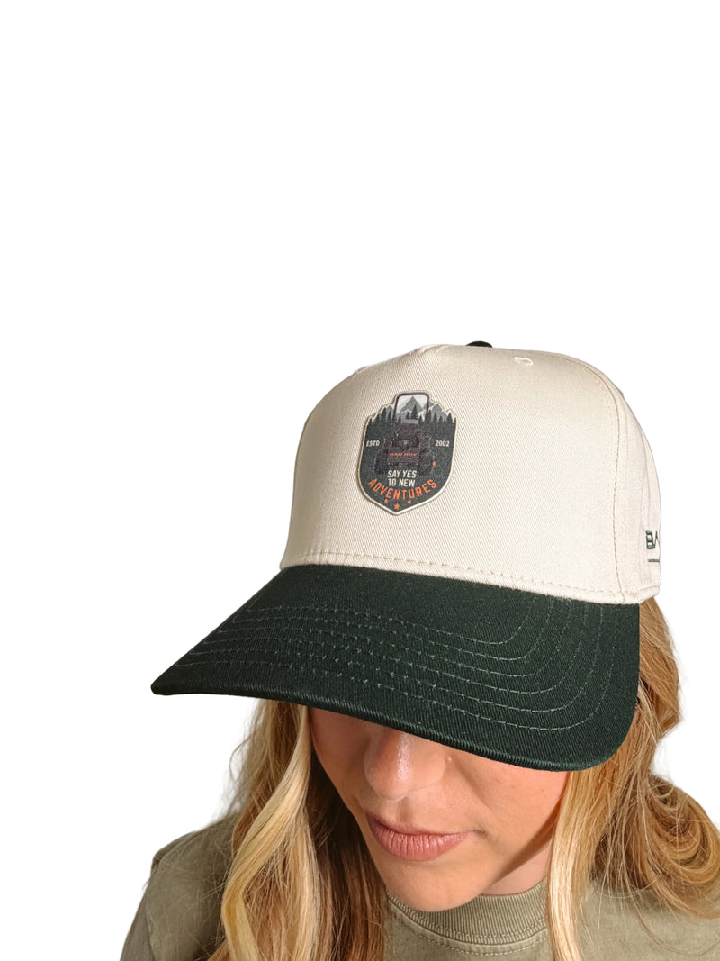 Load image into Gallery viewer, ADVENTURES TAN/GREEN HAT
