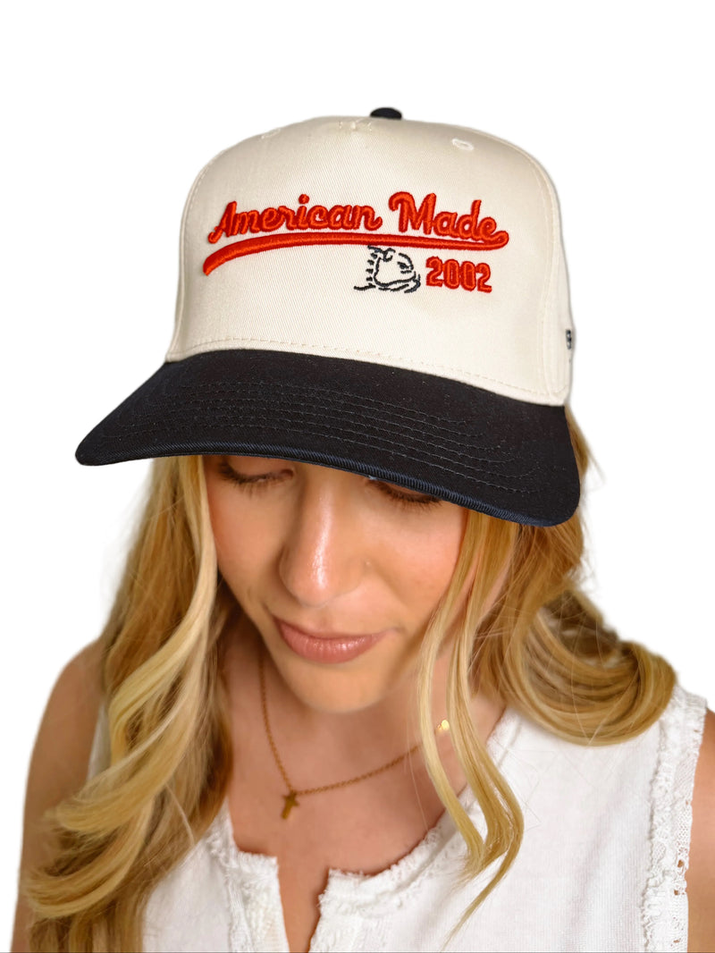 Load image into Gallery viewer, AMERICAN MADE 2002 NAVY/WHITE HAT
