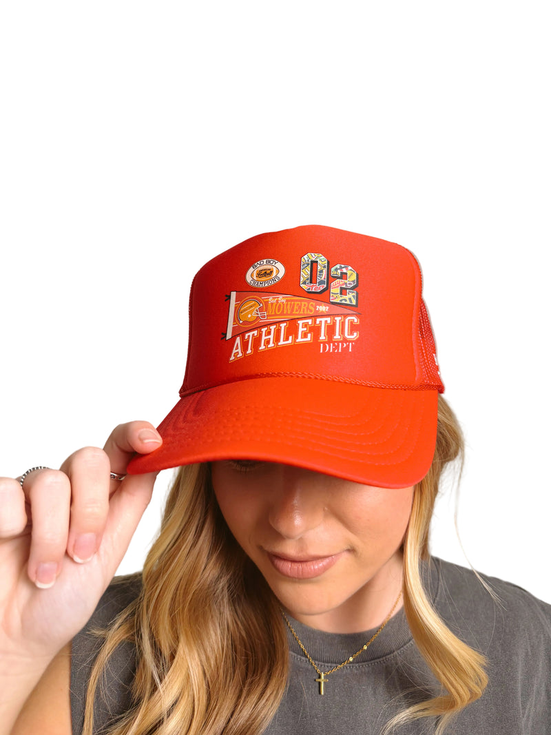 Load image into Gallery viewer, BAD BOY MOWERS ATHLETIC DEPT RED HAT
