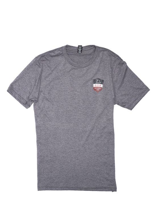 USA RED WHITE AND BLUE SHIELD T-SHIRT