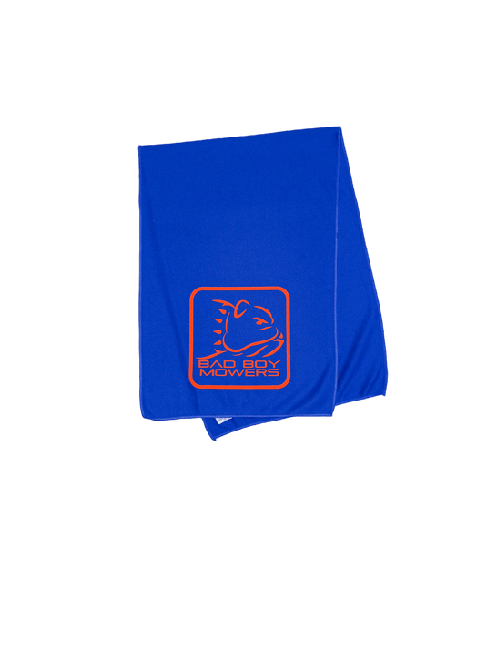 Blue Cooling Towel Orange Bad Boy Square Logo - Bad Boy Mowers