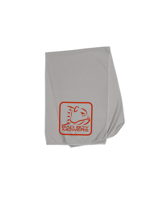 Gray Cooling Towel Orange Bad Boy Square Logo - Bad Boy Mowers