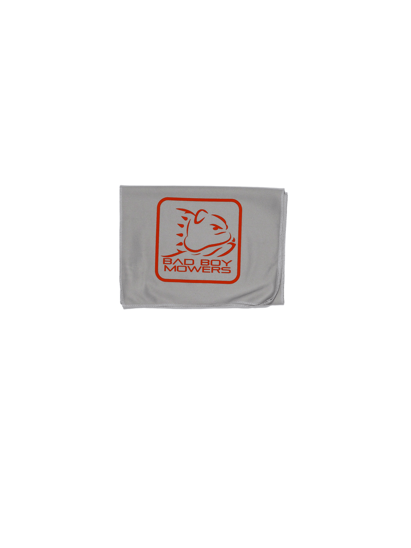 Load image into Gallery viewer, Gray Cooling Towel Orange Bad Boy Square Logo - Bad Boy Mowers
