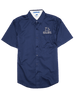 Men's Navy Button Up Short Sleeve Easy Care Shirt - Bad Boy Mowers
