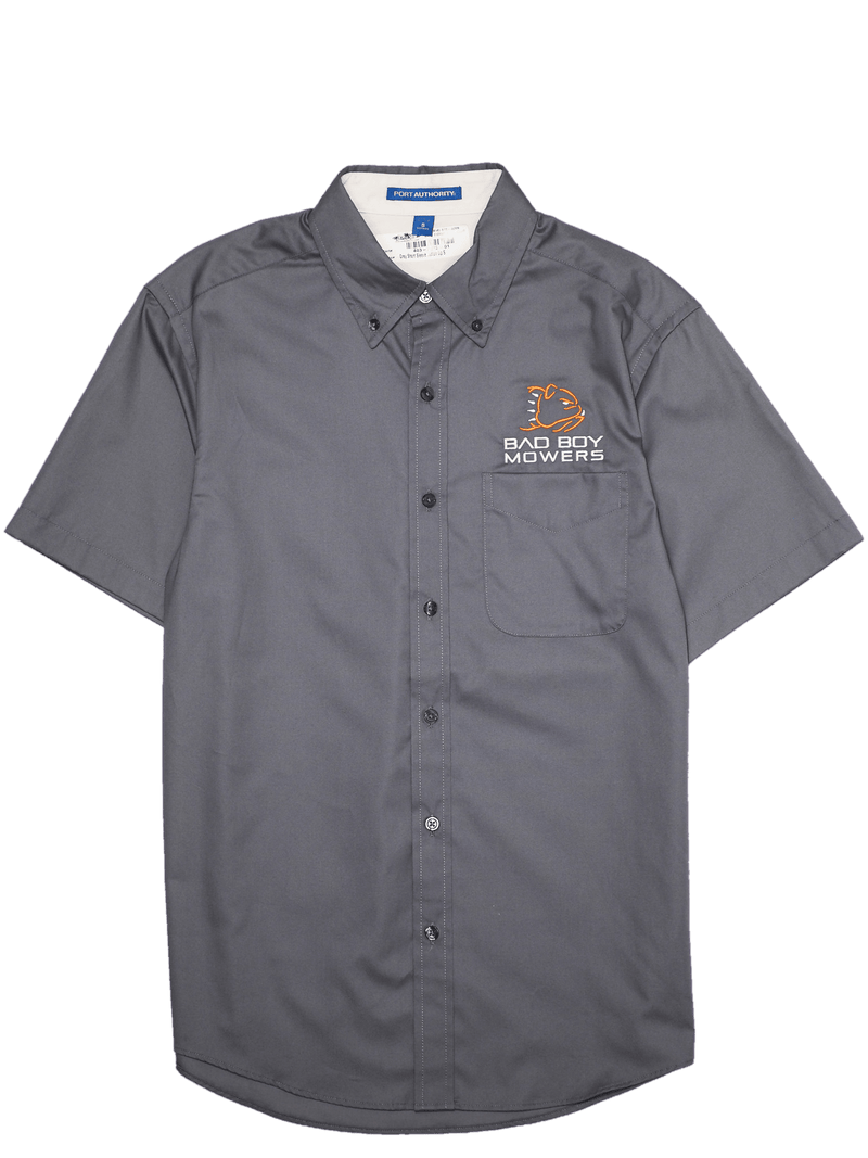 Load image into Gallery viewer, Men&#39;s Grey Button Up Short Sleeve Easy - Bad Boy Mowers
