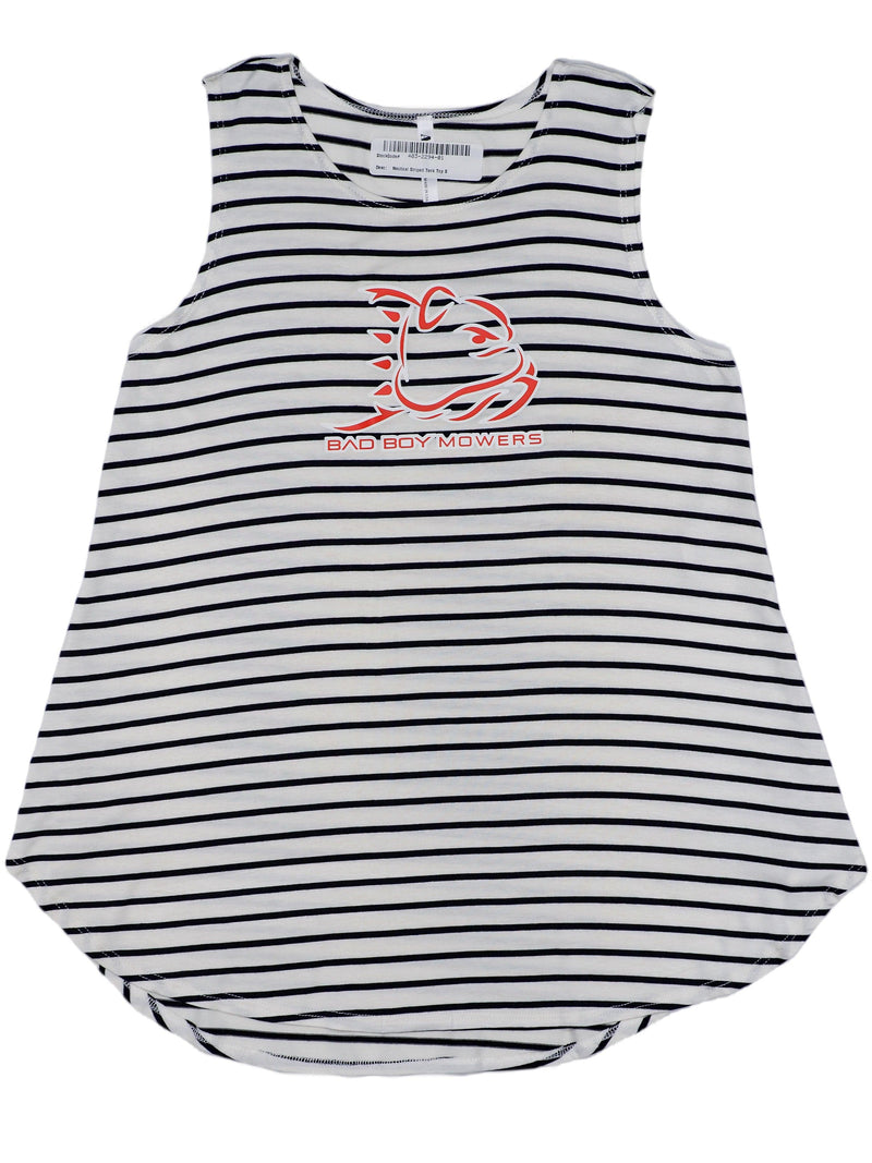 Load image into Gallery viewer, Women&#39;s Navy Striped Sleeveless Tank Top Tee Shirt - Bad Boy Mowers
