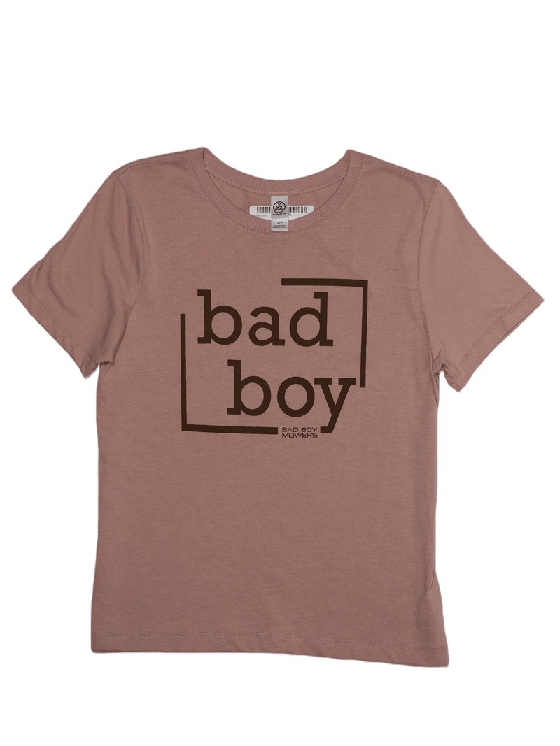 Load image into Gallery viewer, Women&#39;s Bad Boy Mowers Mauve Short Sleeve T-Shirt Box Logo - Bad Boy Mowers
