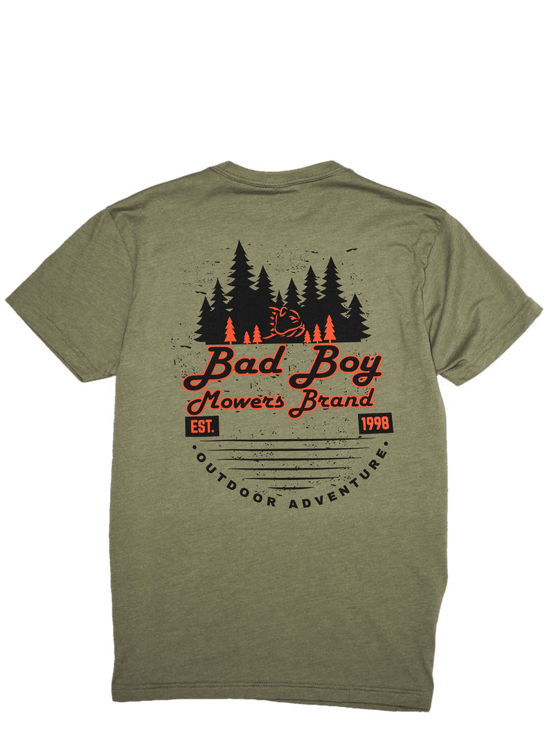 Load image into Gallery viewer, Adult Green Short Sleeve Bad Boy Mowers Adventure T-Shirt - Bad Boy Mowers
