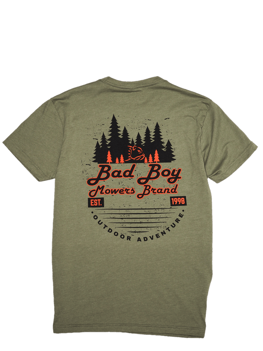Adult Green Short Sleeve Bad Boy Mowers Adventure T-Shirt - Bad Boy Mowers