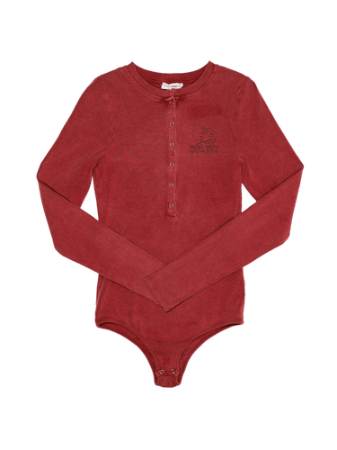 Women's Red Button Front Body Suit - Bad Boy Mowers