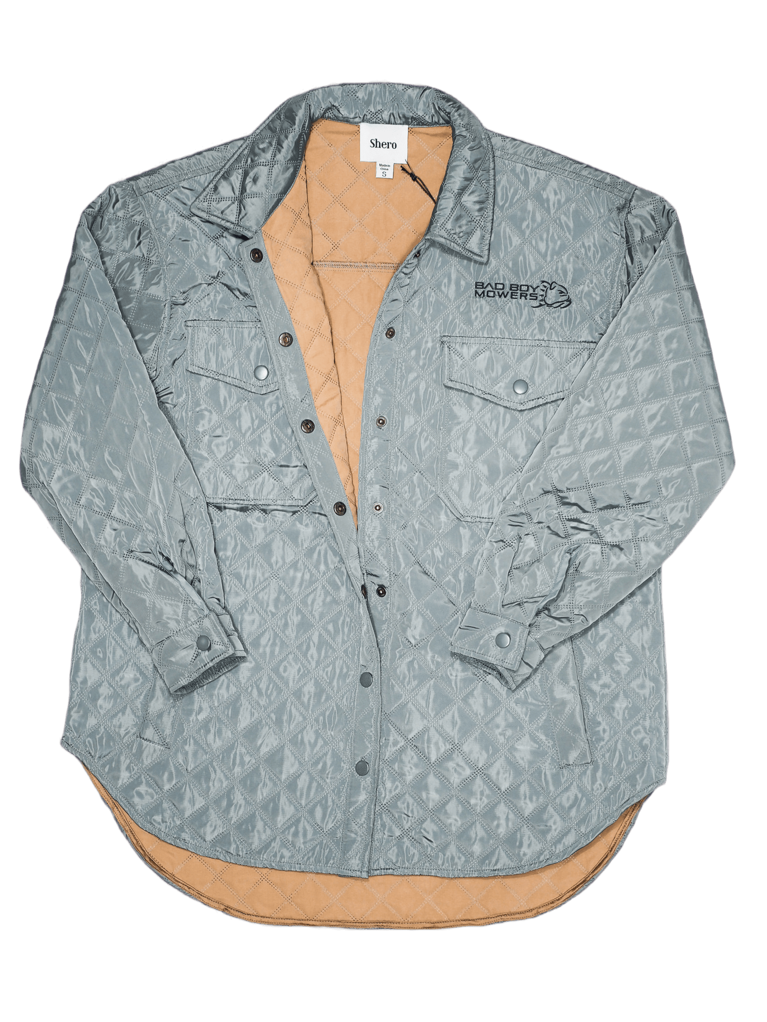 Women's Quilted Puffer Jacket Tan/Camel Lining – Bad Boy Mowers