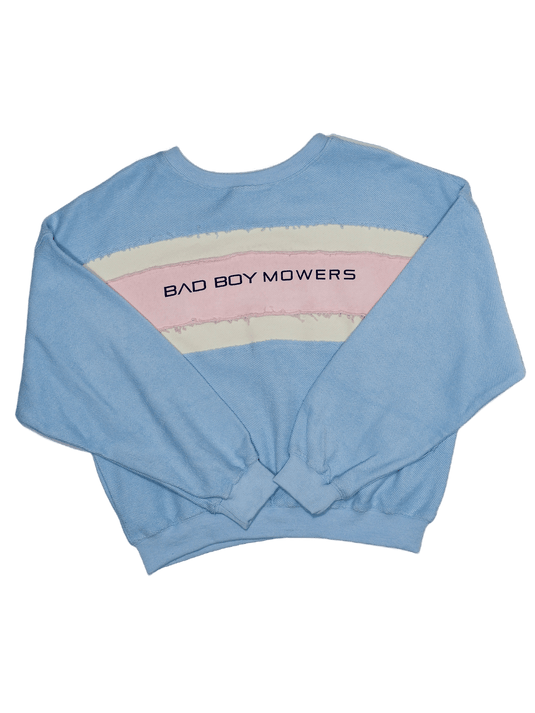 Sky Blue And Pink Winnie Striped Bad Boy Mowers Sweatshirt - Bad Boy Mowers