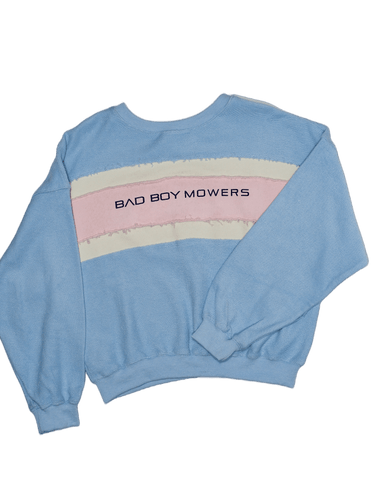 Sky Blue And Pink Winnie Striped Bad Boy Mowers Sweatshirt - Bad Boy Mowers