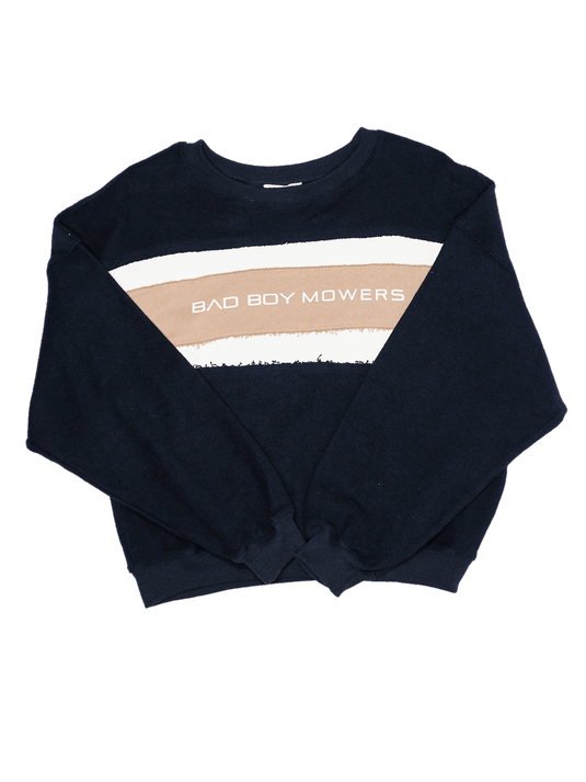 Women's Navy Winnie Cream And Tan Strip Bad Boy Sweater - Bad Boy Mowers